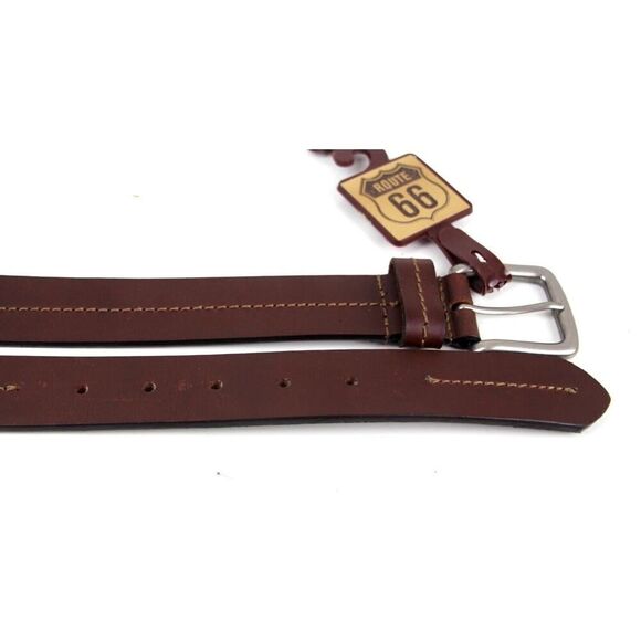 NWT Route 66 BROWN GENUINE LEATHER 1 1/4"Wd CASUAL DRESS MEN'S BELT Sz 46 (74A - Picture 13 of 14